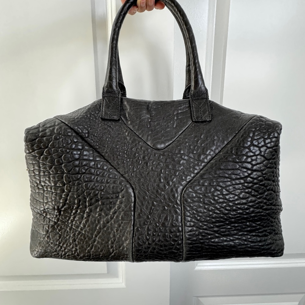 Yves Saint Laurent Easy Y Black Textured Leather Tote